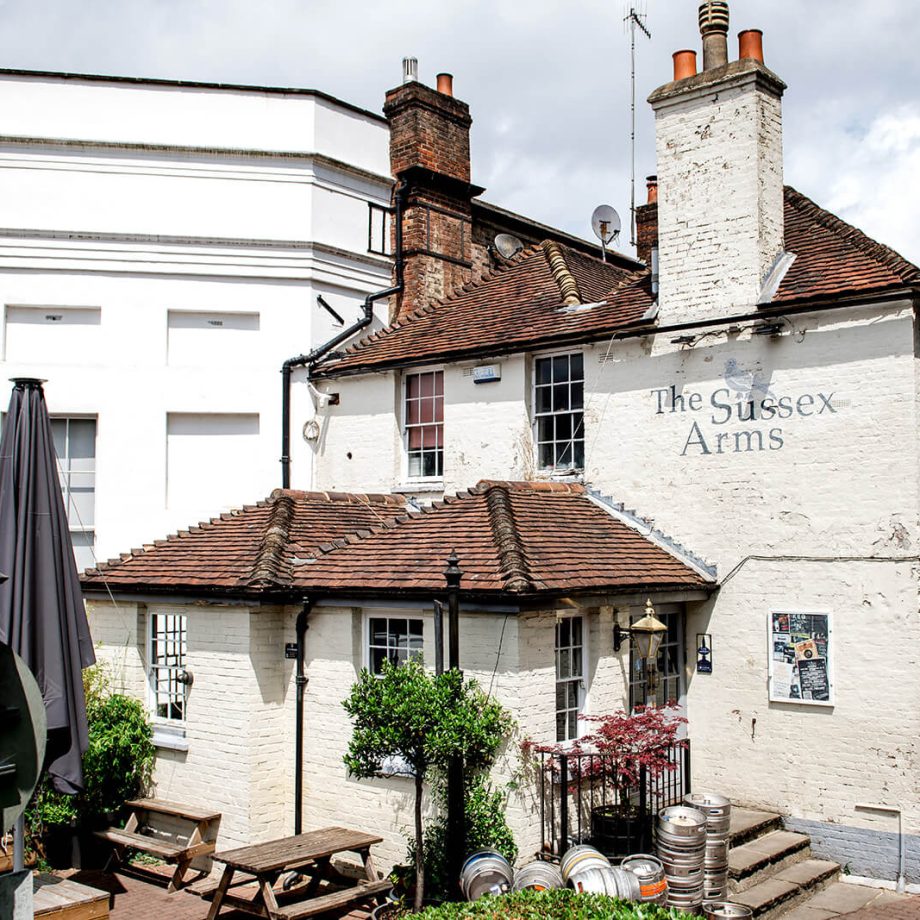 Exterior of the Sussex Arms pub in Tunbridge Wells